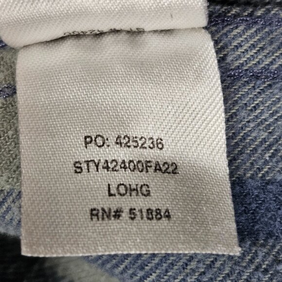 Patagonia Organic Cotton Flannel Blue/Green Long Sleeve Button Up Shirt Men XL - Picture 11 of 11